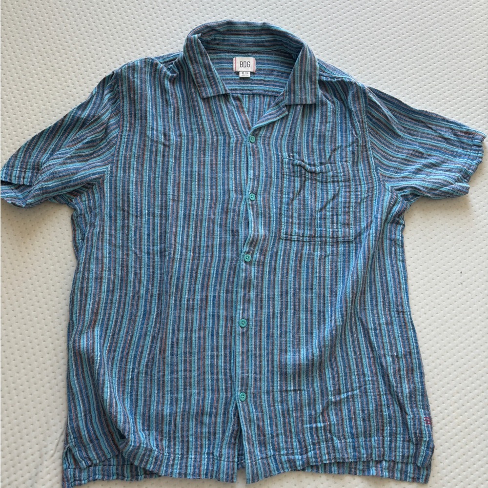 BDG Woven Blue Stripe Shirt